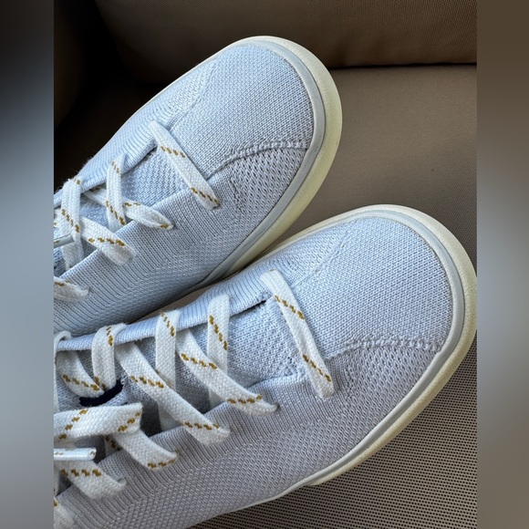 Rothy’s The Lace Up Sneaker Women’s Size 7,5 White Knit Shoes Navy Blue - Picture 14 of 16